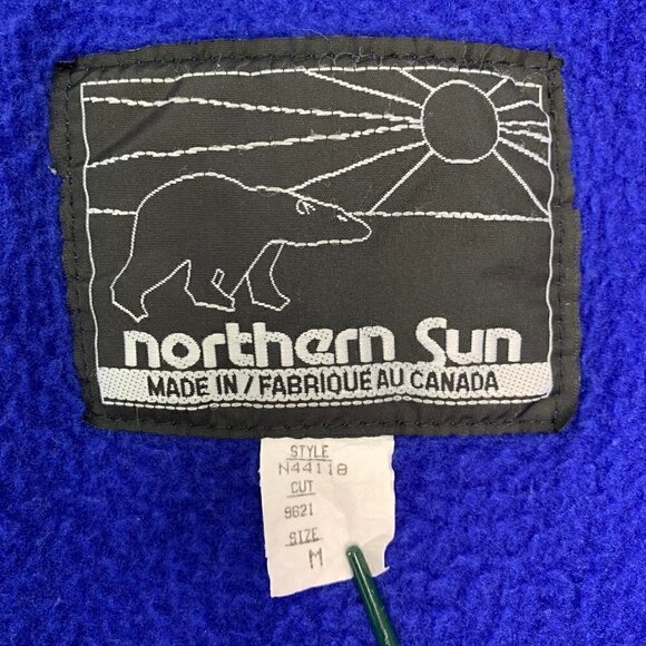 Northern Sun Vintage Winter Coat Medium Embroidered Mountains & Sun Blue - Picture 3 of 13